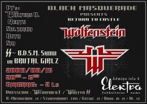 BLACK MASQUERADE ielūdz uz tematisko saietu „RETURN TO CASTLE - WOLFENSTEIN”