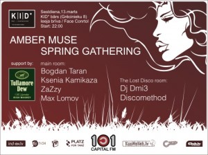 Bārā "KID*" notiks elektroniskās deju mūzikas sarīkojums "Amber Muse Spring Gathering"