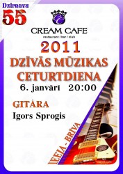 "Cream Café" koncertēs ģitārists Igors Sproģis