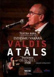 Dziesminieks Valdis Atāls uzstāsies „Teātra bārā"