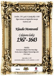 Baroka mūzikas koncerts „Ceļojums laikā 1567 – 1643"